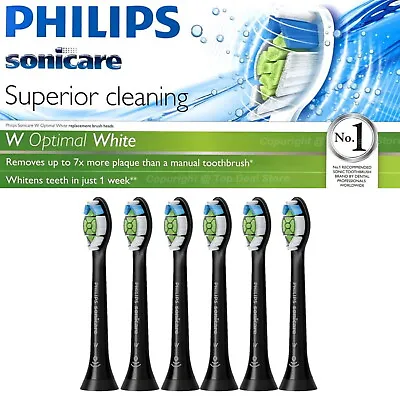 $49.95 • Buy 6x Genuine Philips Sonicare W Optimal White Replacement Electric Toothbrush Head