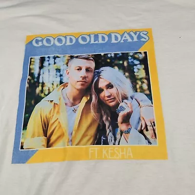 Macklemore Kesha T-Shirt Mens Size L White Short Sleeve Good Old Days Iron On • $6.49