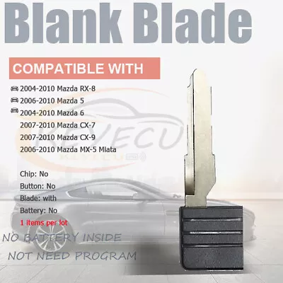 For Mazda 5 CX-7 CX-9 RX-8 MX-5 Miata Uncut Insert Emergency Blank Key Blade Fob • $10.80