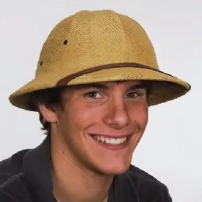 Straw Pith Helmet Bucket Hat Women Men Jungle Safari Comedy Props Cap Miner Hat  • $21.99