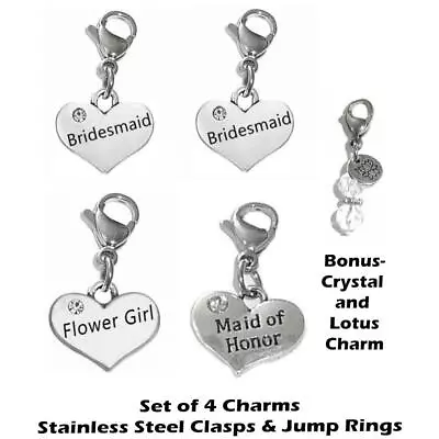 Wedding Party Charms - Clip On Anywhere - Bride Bridesmaid Mother Of The Bride • $7.49