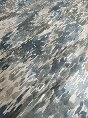 £6 • Buy Soft Furnishing Fabric Remnant Blue Grey White Multi Camouflage Modern