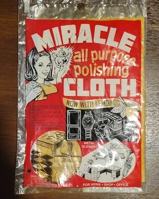 Vintage NOS Miracle Cloth All Purpose Polishing Cloth W/Lemon Oil 2 Pkgs  • $11