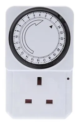 £10.49 • Buy 24 Hour Electrical Plug-in Timer Switch Lock Socket 24hr Timer, 3 Pin Adapter