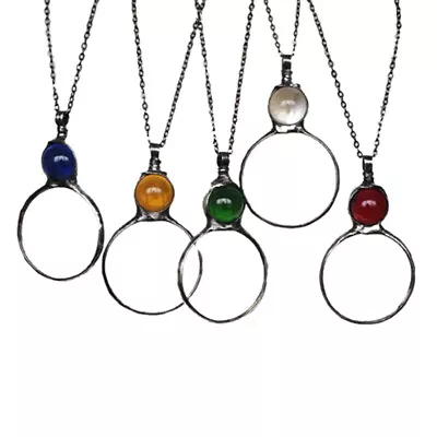 Magnifying Glass Lens On Necklace Chain Magnifier Pendant Jewelry For Reading UK • £7.48