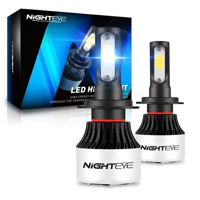 NIGHTEYE 72W 9000LM 2x H7 LED Headlight Bulbs Kit 6500K White Canbus Error Free • £17.59