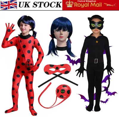 Cat Noir Ladybug Child Unisex Fancy Costume Ladybug Jumpsuits World Book Day  • £18.59