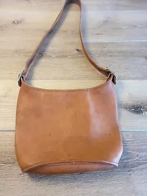 Vintage Dove Brown Leather Purse Bag Shoulder Tote Medium 12x8  • $21.88