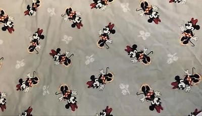 Disney Minnie Mouse And Floral Toss On Gray Knit 4 Way Stretch Remnant 38 X38  • $6.99
