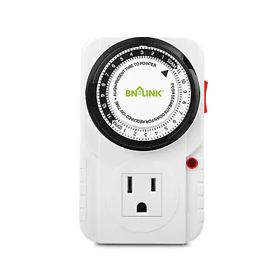 BN-LINK Heavy Duty 24Hour Plug In Mechanical Timer Grounded Programmable Indoor  • $8.99