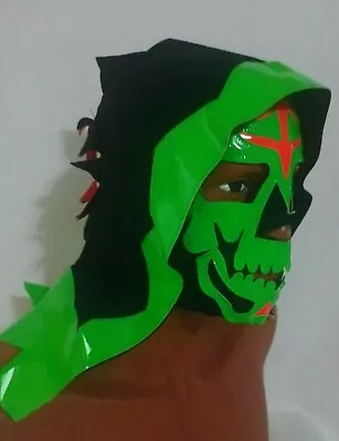 La Parka-death Skull! Wrestling-luchador Mask!! La Muerte!! Awesome!! Handmade!! • $17.99