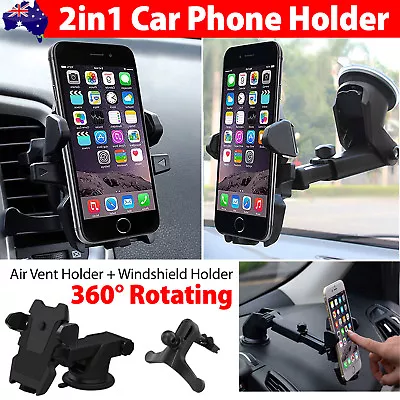 $14.25 • Buy Universal 360° Windshield Mount Car Holder Cradle For GPS Mobile Smart Phone