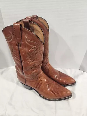 DAN POST MEN'S EXOTIC TEJU LIZARD LEATHER TALL WESTERN BOOTS Size 10.5D • $150