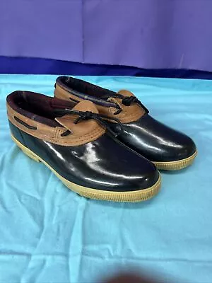 Eddie Bauer Vtg Brown/black Leather/Rubber Women's Duck Shoes Size 10M • $29