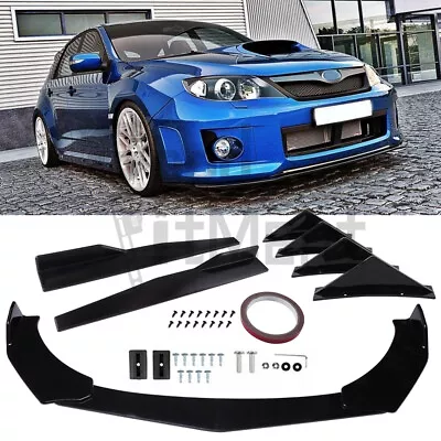 For Subaru WRX STI Impreza Front Bumper Lip Rear Diffuser Shark Fins Side Skirt • $139.43