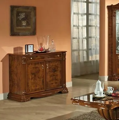 Elizabeth Italian Walnut Radica 2 Door Sideboard Classic Italian Furniture • £650