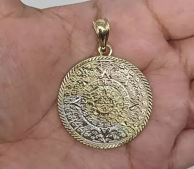 Aztec Mayan Calendar Mens Women Charm Pendant Gold Plated Oro Calendario Azteca • $8