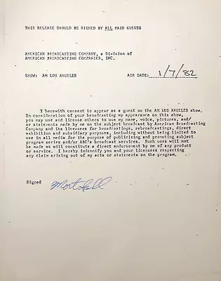 Mort Sahl Autographed Contract (JSA) • $102