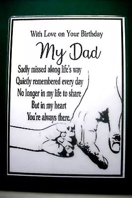 Laminated Memorial Remembrance Dad Birthday Grave Card • £2.99