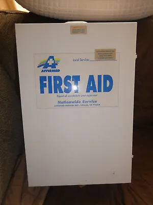 Vintage AFFIRMED First Aid Cabinet Large White Metal • $159.99