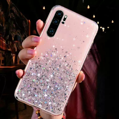 For Huawei P30/50 P20 Pro P9Lite 2017 Glitter Silicone Phone Case Soft TPU Cover • £4.51