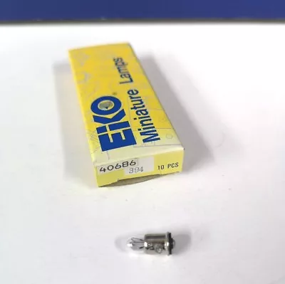 $9.95 • Buy 10-PK 394 12V .08A .48W MINIATURE BULB Light LAMP Flange Base NEW EiKO 40686
