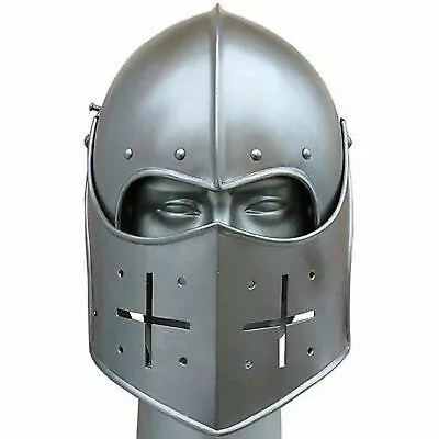 Medieval Knight Tournament Close Preowned Leather Armor Knight Helmet Battle • $86.34