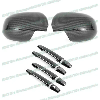 For Mitsubishi Outlander Sport Carbon Fiber Side Mirror + Door Handle Cover Trim • $55