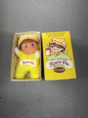 Vintage 80's Fun World Fruit Scented Apple Pie Matchpack Pocket Doll - Yellow • $17.96