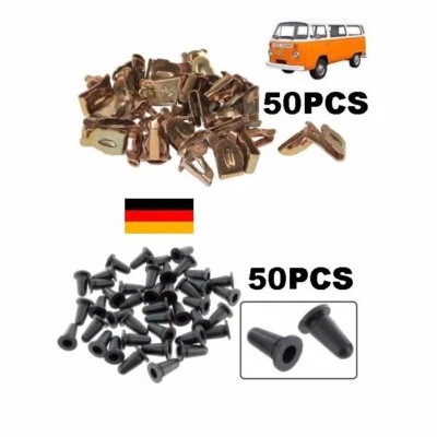 $88.80 • Buy Vw Kombi T2 1968-1979 German Door Card Clips And Bungs 6mm