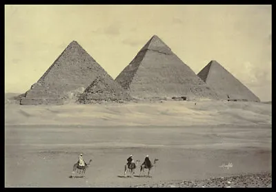 PH13 Vintage 1800's Egypt Egyptian Gizeh Pyramids Photo Re-Print A3/A2  • £6.95