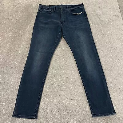 LEVI'S Lot 512 Jeans Mens 34x32 Tapered Leg Dark Blue Wash Denim Pants (35x30.5) • $34.99