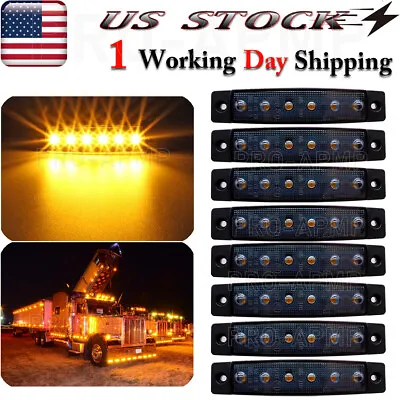 8x Universal Smoked Lens LED Grille Light 12V Amber  • $13.98