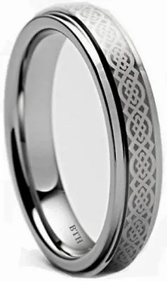 New Boxed Tungsten Carbide Celtic Mens Wedding Engagement Band Ring Unisex  • £19.99