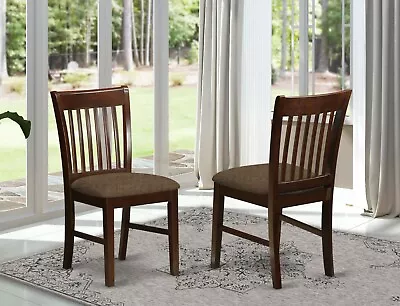 Set Of 4 Norfolk Dinette Kitchen Dining Chairs With Padded Seat In Mahogany • $320