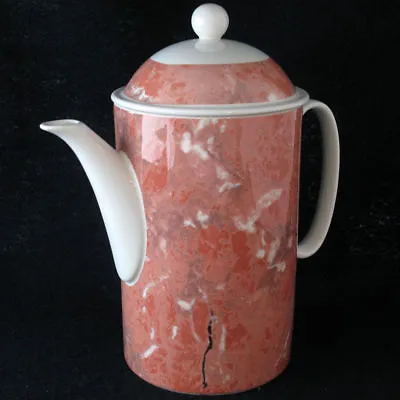 Vintage VILLEROY & BOCH  Siena  Orange Salmon Marble Porcelain Coffee Pot • $49.99