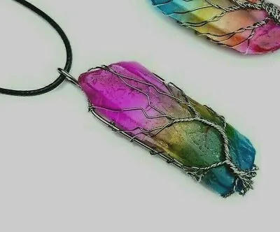 £5.99 • Buy 7 Chakra Tree Of Life Rainbow Crystal Pendant Reiki Healing Necklace