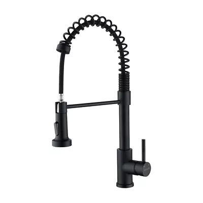 Decaura Kitchen Mixer Tap Pull Out Laundry Tap Faucet Swivel Spout 2-Mode Black • $149.99