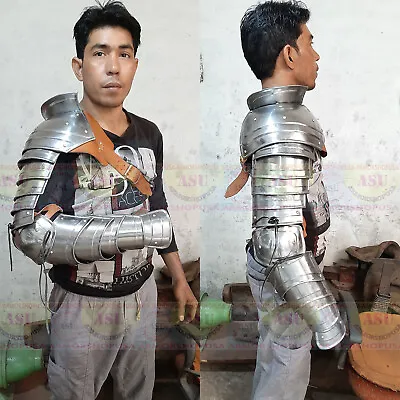 Medieval Berserk Guts Shoulder Armor Pair Of Pauldrons And Metal Gorget Cosplay • $94.98