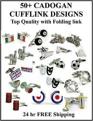 £0.99 • Buy Mens Dress Cufflinks Folding Quality Silver Classic Novelty Wedding Office GIFT