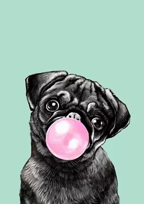 £5.77 • Buy Pug Dog Cute Animal Pet Art A4 Poster