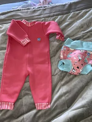 £8 • Buy Girls Spash About Nappy  (size M, 3-6) And Keep Warm Wetsuit (small, 0-6)