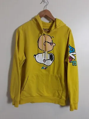 Peanuts X AVAF  Hoodie Charlie- Snoopy Graphics Size L Yellow Sweatshirt  • £27.96