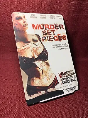 BLOCKBUSTER Movie Backer Card Mini Poster Art 5.5  X 8  MURDER SET PIECES • $16.66