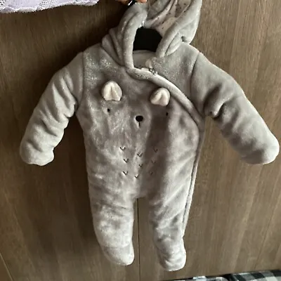 Baby Pram Suit Fleece Snow Suit 9-12 Months F&F  • £9