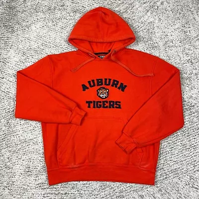 Auburn Tigers Hoodie Mens Medium Patch Embroidered Sweatshirt Pullover Orange • $14.44