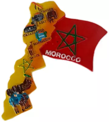 New Souvenir Fridge Magnet Ceramics Map Flag Love Morocco Marrakesh Casablanca • $9.99