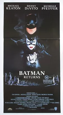 BATMAN RETURNS 1992 Orig Australian Daybill Movie Poster Michael Keaton DeVito • $75