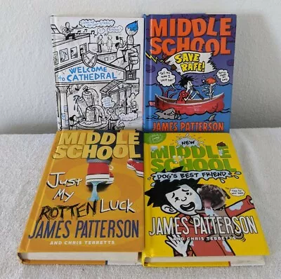 Lot Of 4 James Patterson Hardcover HC Middle School Book Series 1 6-8 Set • $14.99