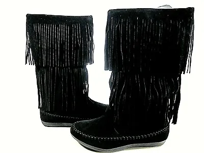 Refresh Jolin-07 Women's Fringe Moccasin Black BootsUS Size 6.5MediumNew • $39